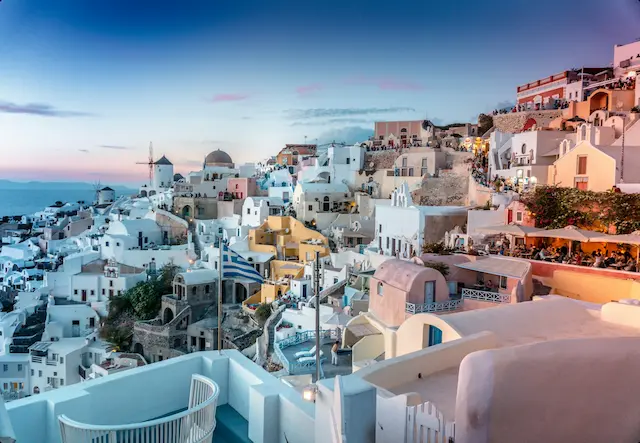 Mediterranean sunny view with traditional stone architecture